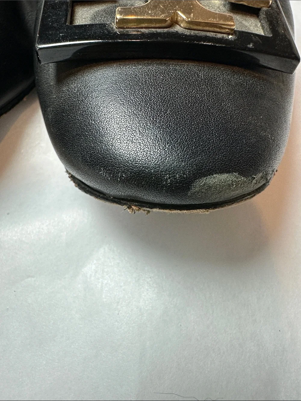 Tory Burch Black Leather Logo Ballet Flats size 7